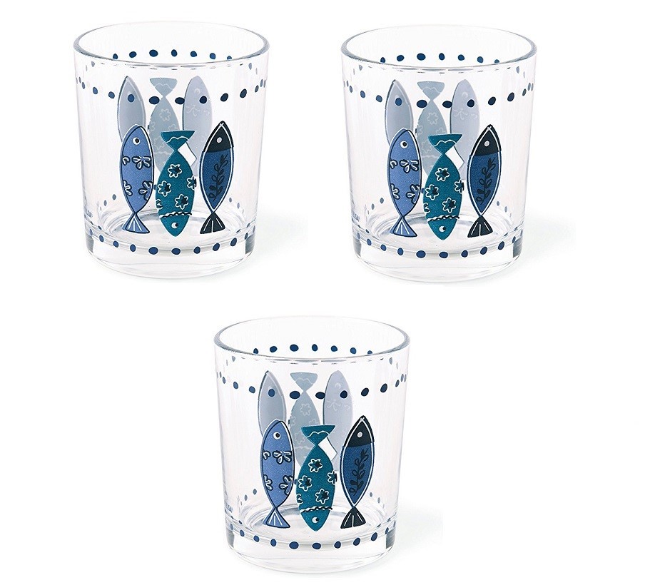 Excelsa Ocean Servizio 24 pezzi , 18 piatti porcellana, 6 bicchieri vetro Excelsa